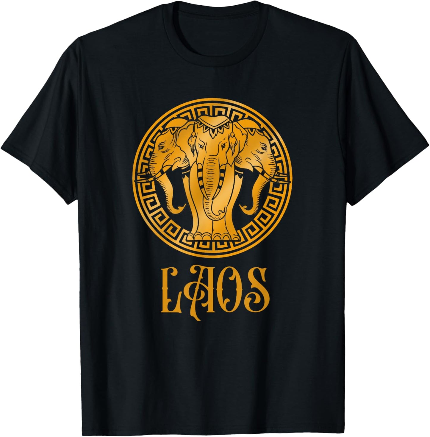 Laos Proud Lao Laotian Flag Day Elephants T-Shirt - T-Shirt | Black