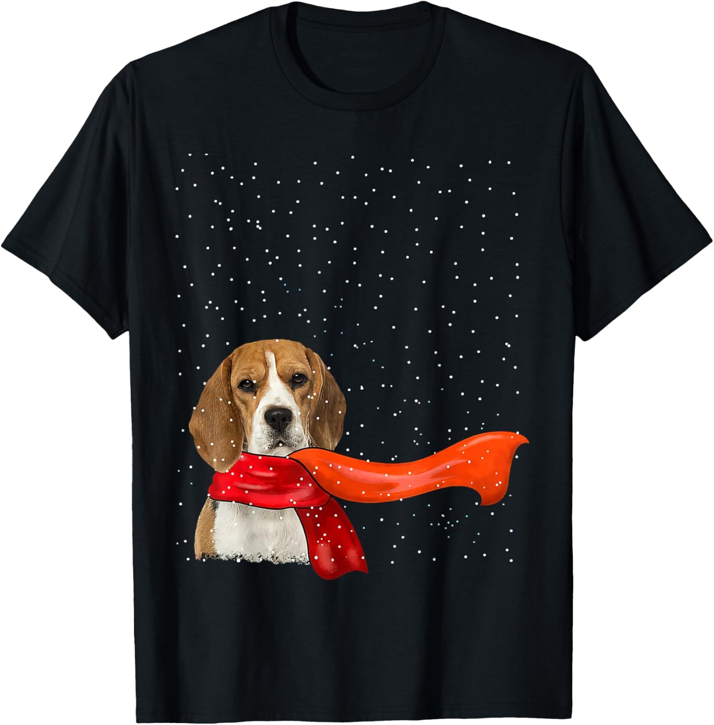 Beagle Dog Winter Christmas Sweater Xmas Pet T-Shirt - T-Shirt | Black