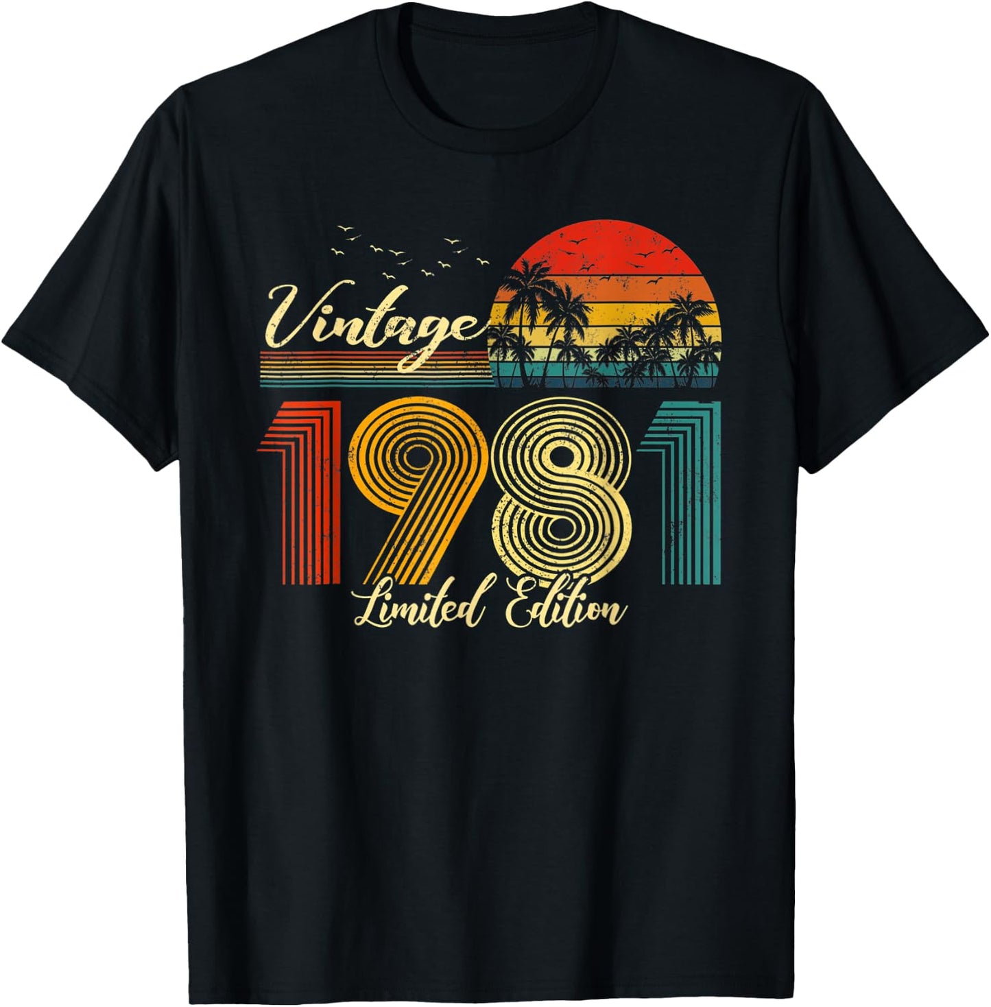 Vintage 1981 Limited Edition Men Women - 42 Birthday T-Shirt - T-Shirt | Black