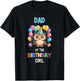 Dad of the Birthday Girl Owl Lover Father Owl Birthday T-Shirt - T-Shirt | Black