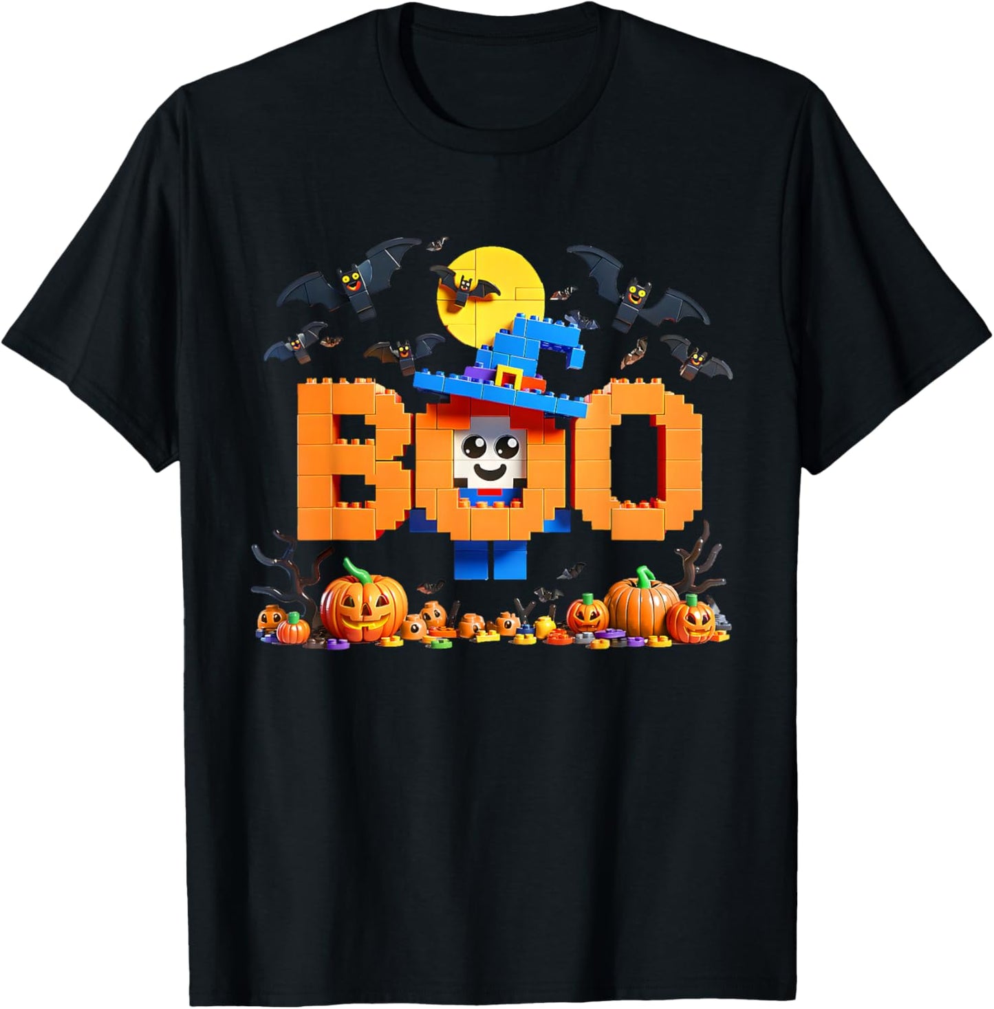Halloween Master Builder Brick Boo Costume Building Bricks T-Shirt - T-Shirt | Black