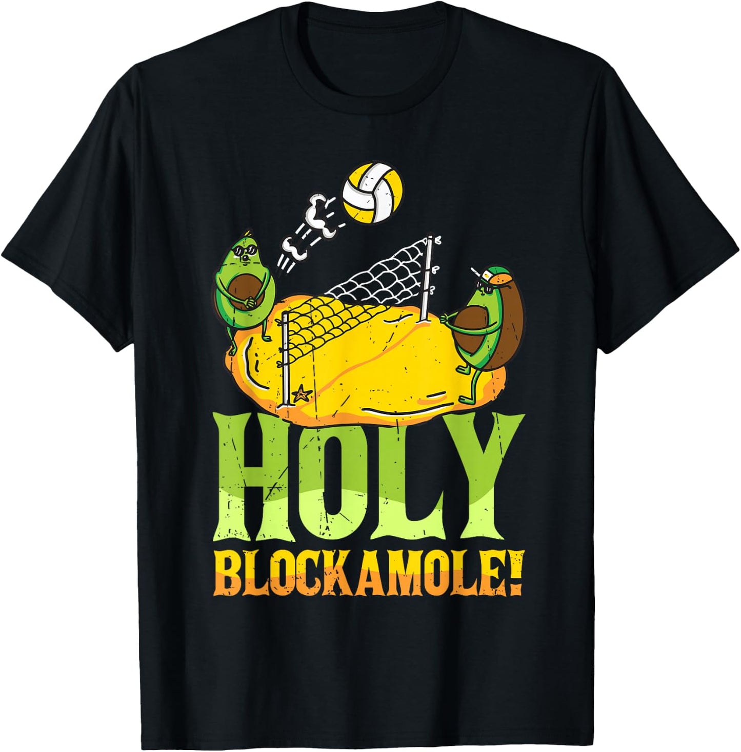 Holy Blockamole Volleyball Match Block Avocado Women T-Shirt - T-Shirt | Black
