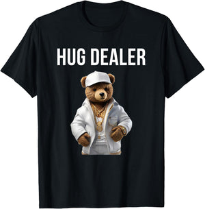 Cool Gangster Teddy Bear as Hug Dealer for Smile & Fun T-Shirt - T-Shirt | Black