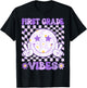 Groovy First Grade Vibes Back to School 1st Grade Teacher T-Shirt - T-Shirt | Black