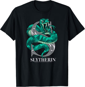 Harry Potter Mosaic Slytherin with Snake T-Shirt - T-Shirt | Black