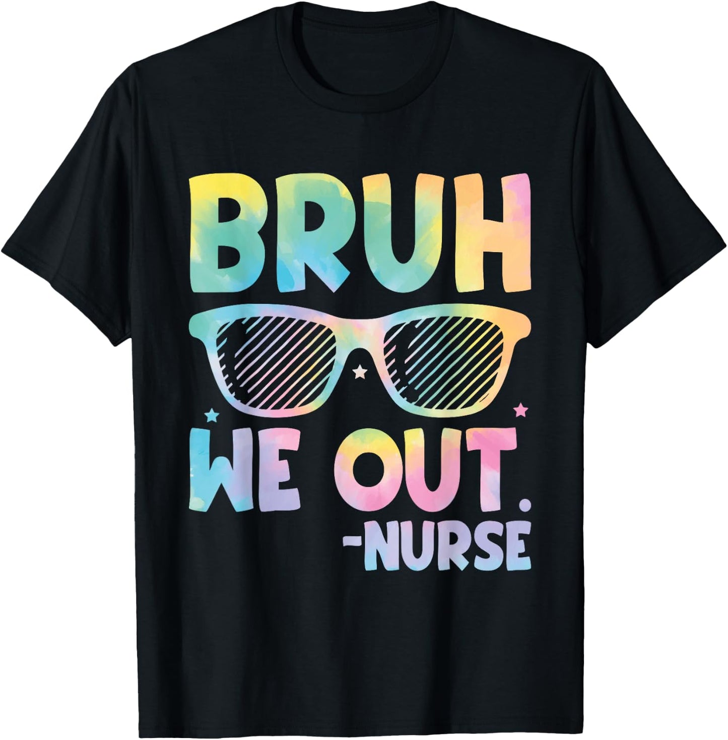 Bruh We Out Nurse End Of School Year Teacher Summer Retro Men Women Kids T-Shirt - T-Shirt | Black