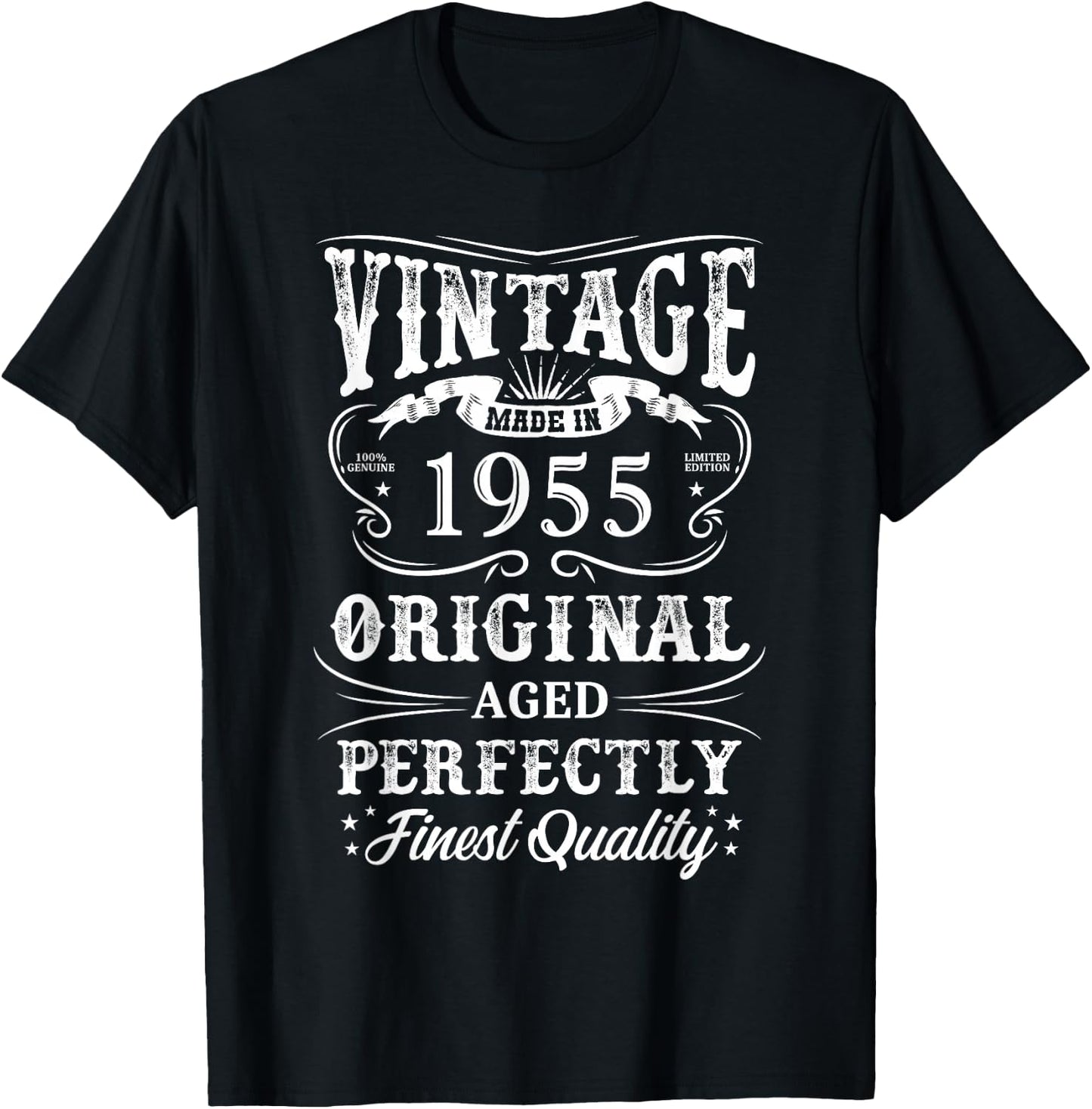 1955 Original Birth Year Vintage Made In 1955 71th BDay T-Shirt - T-Shirt | Black