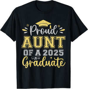 Proud Aunt of a 2025 Graduate Senior Graduation Women T-Shirt - T-Shirt | Black