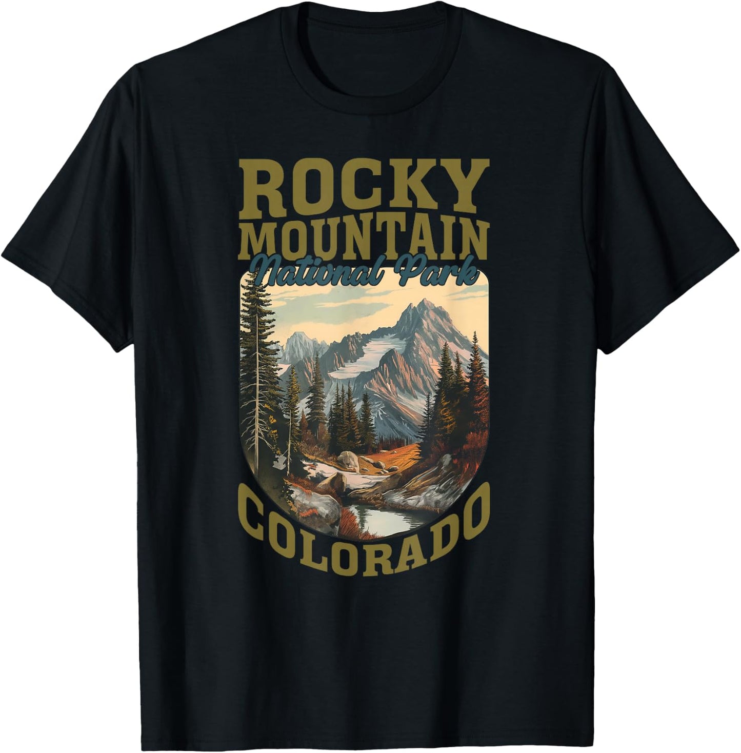 U.S. National Parks Vintage Travel Souvenir -Adults, -Kids Black Small Retro National Park T-Shirt - T-Shirt | Black