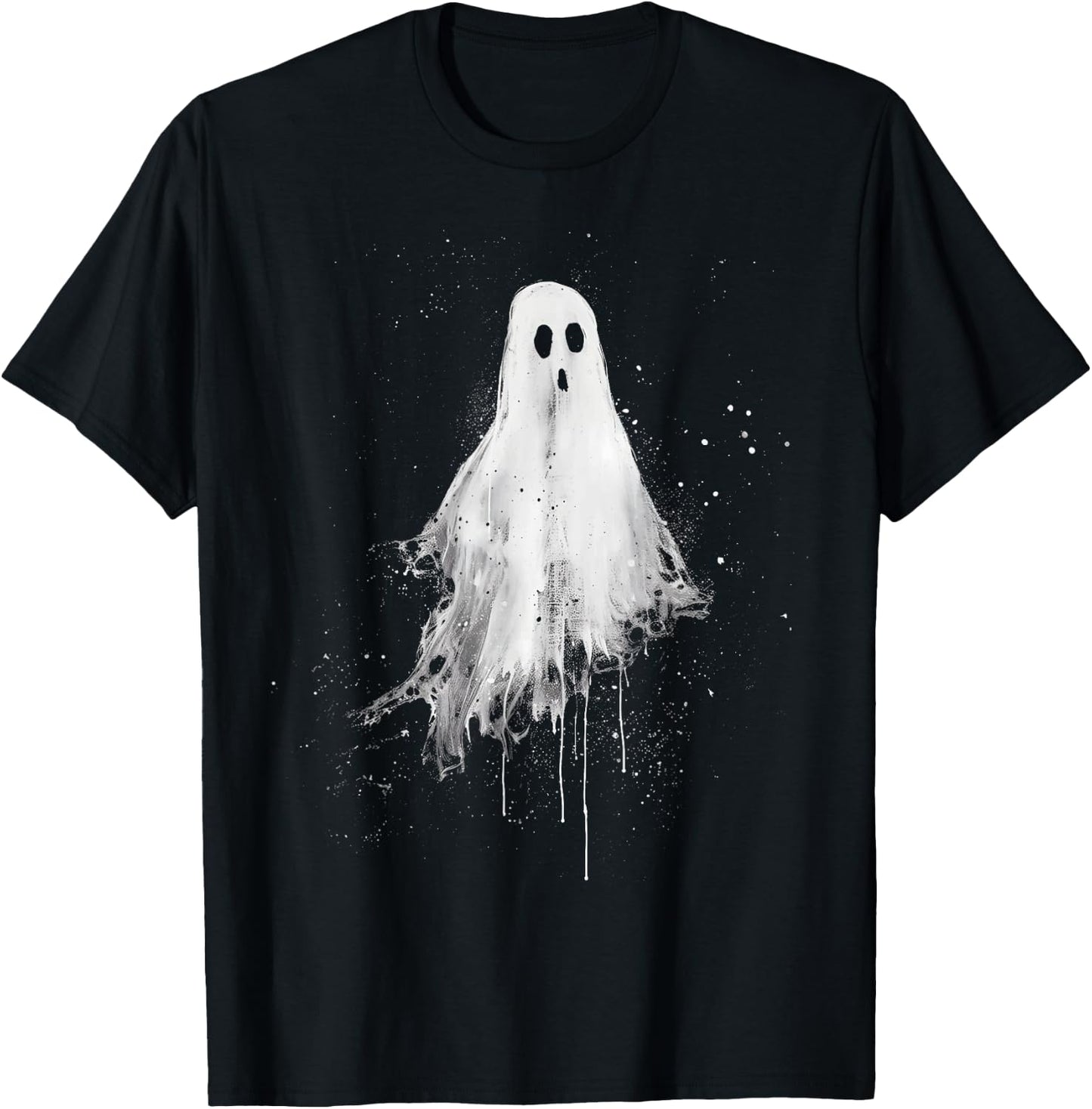 Ghost Horror Spooky Scary Halloween Goth Alt Ghoul Aesthetic T-Shirt - T-Shirt | Black