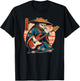 Japanese Samurai Cat Playing The Bass Men Women Girls Kids T-Shirt - T-Shirt | Black