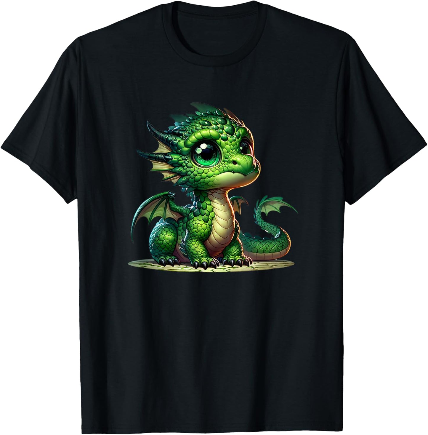 Chinese New Year 2024 Cute Green Dragon T-Shirt - T-Shirt | Black