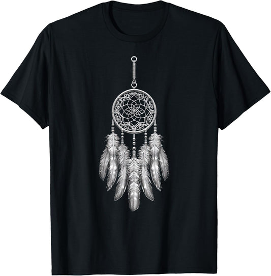 Dream Catcher Native American Hummingbird T-Shirt - T-Shirt | Black