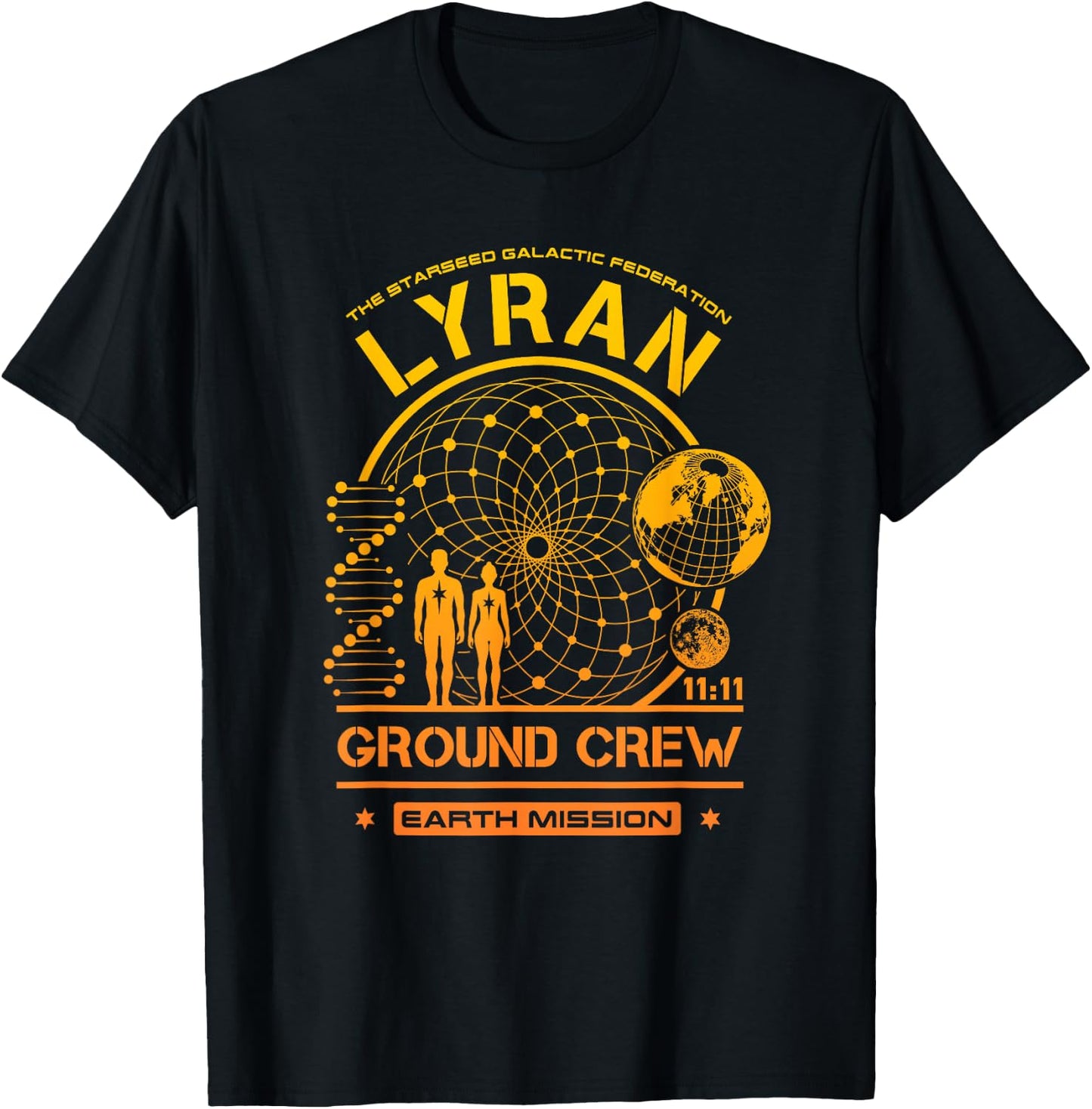Lyran Starseed Earth Mission Ground Crew T-Shirt - T-Shirt | Black