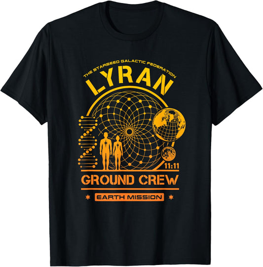 Lyran Starseed Earth Mission Ground Crew T-Shirt - T-Shirt | Black