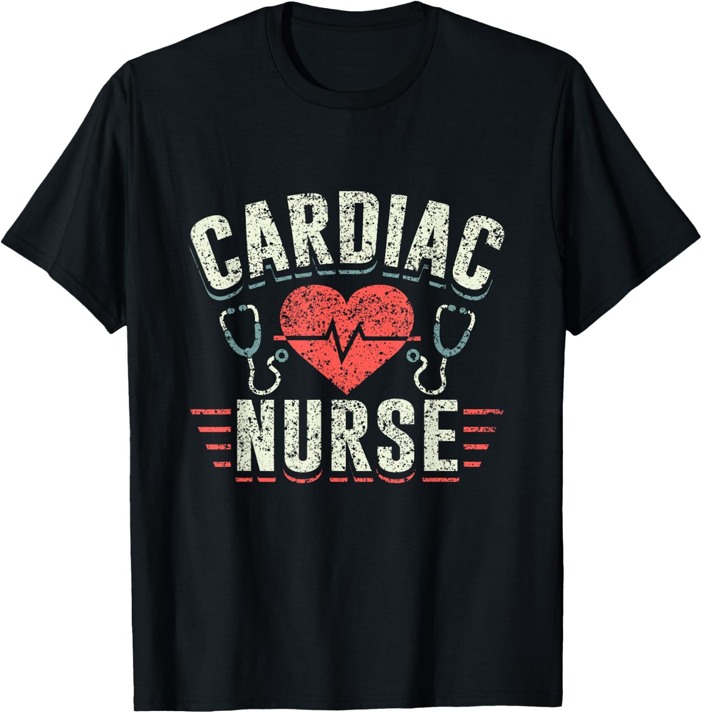 Cardiac Nurse Cardiology Heart Nursing Cardiac Nurse T-Shirt - T-Shirt | Black