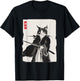Samurai Cat Warrior Ink Art Funny Japanese Style T-Shirt - T-Shirt | Black