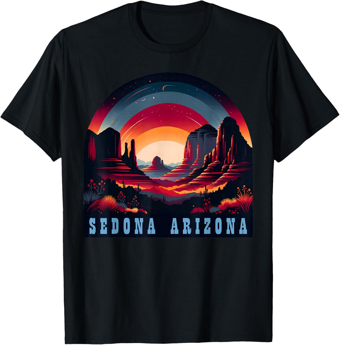 Sedona AZ Hiking Outdoors Mountain Sedona USA Retro Vintage T-Shirt - T-Shirt | Black