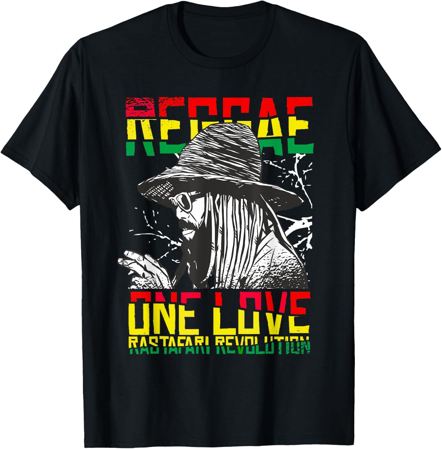 Rasta Man Rastafari Reggae music style lovers Jamaica T-Shirt - T-Shirt | Black