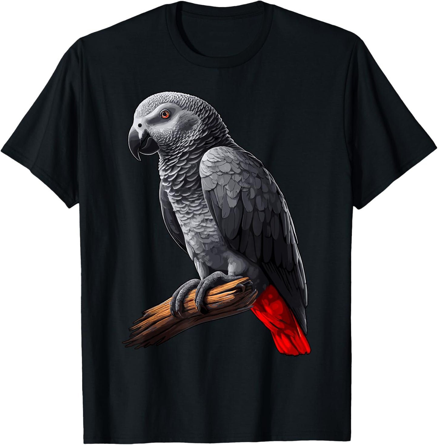 African Grey Parrot , Small, Black T-Shirt - T-Shirt | Black