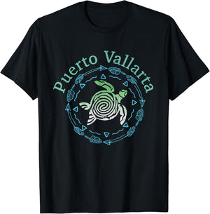 Puerto Vallarta Vintage Tribal Turtle T-Shirt - T-Shirt | Black