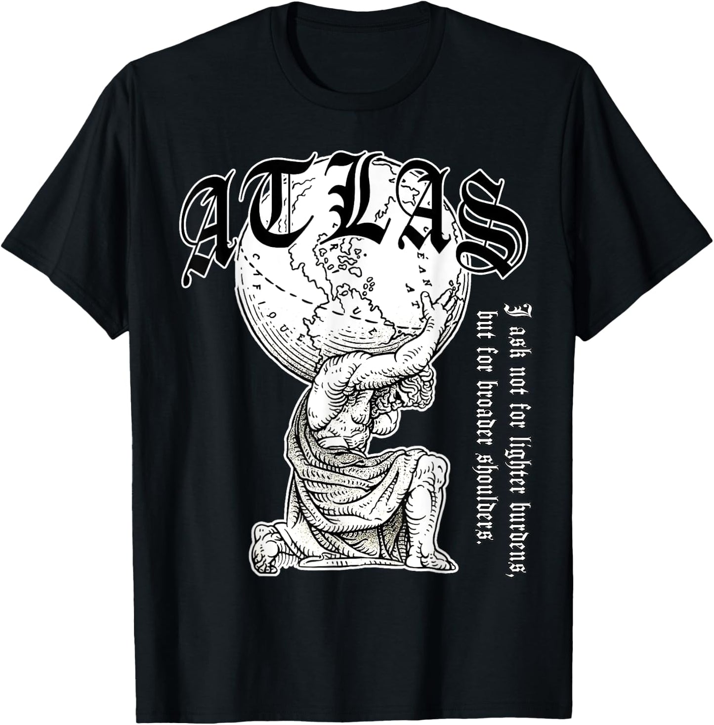 Atlas carrying the world Greek Mythology Street Urban Style T-Shirt - T-Shirt | Black