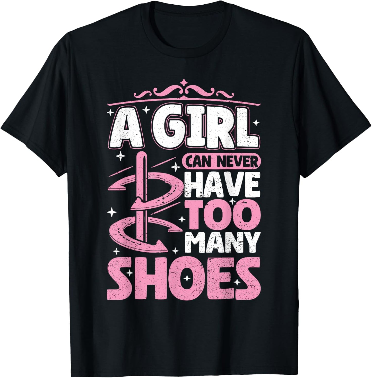Girl can never have too many shoes Horseshoe Pitching Women T-Shirt - T-Shirt | Black