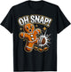 Oh Snap Gingerbread Man -Adult Black Cartoon Holiday Humorous Modern Classic Fit Short Sleeve T-Shirt - T-Shirt | Black