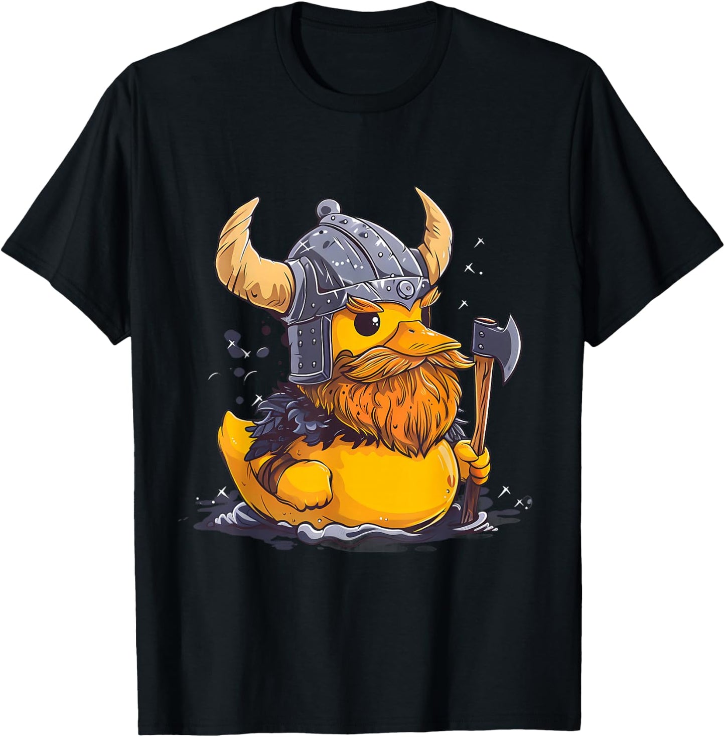 Rubber Duck Viking Duck Rubber Duckling Viking Helmet T-Shirt - T-Shirt | Black