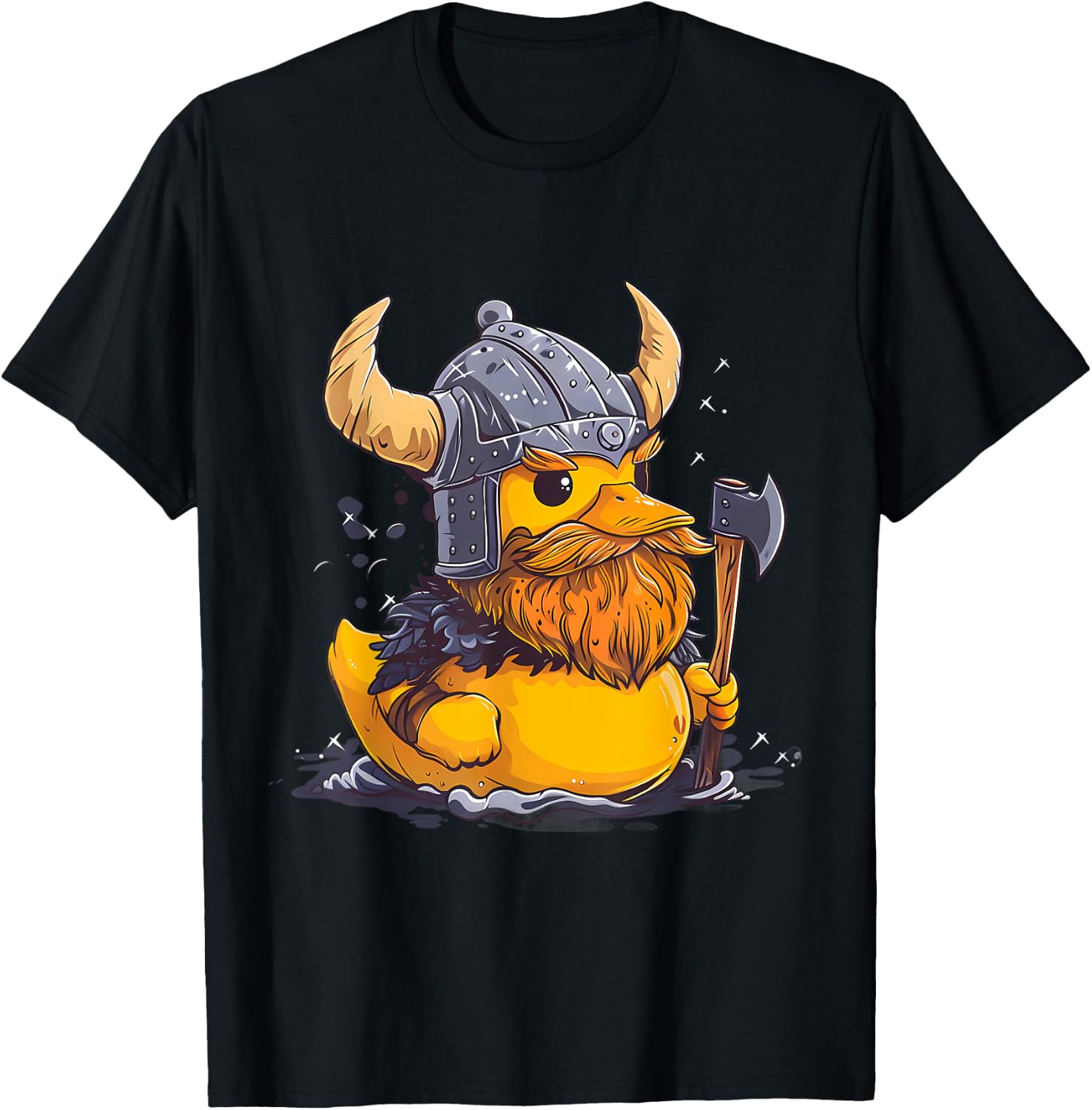 Rubber Duck Viking Duck Rubber Duckling Viking Helmet T-Shirt - T-Shirt | Black