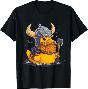Rubber Duck Viking Duck Rubber Duckling Viking Helmet T-Shirt - T-Shirt | Black