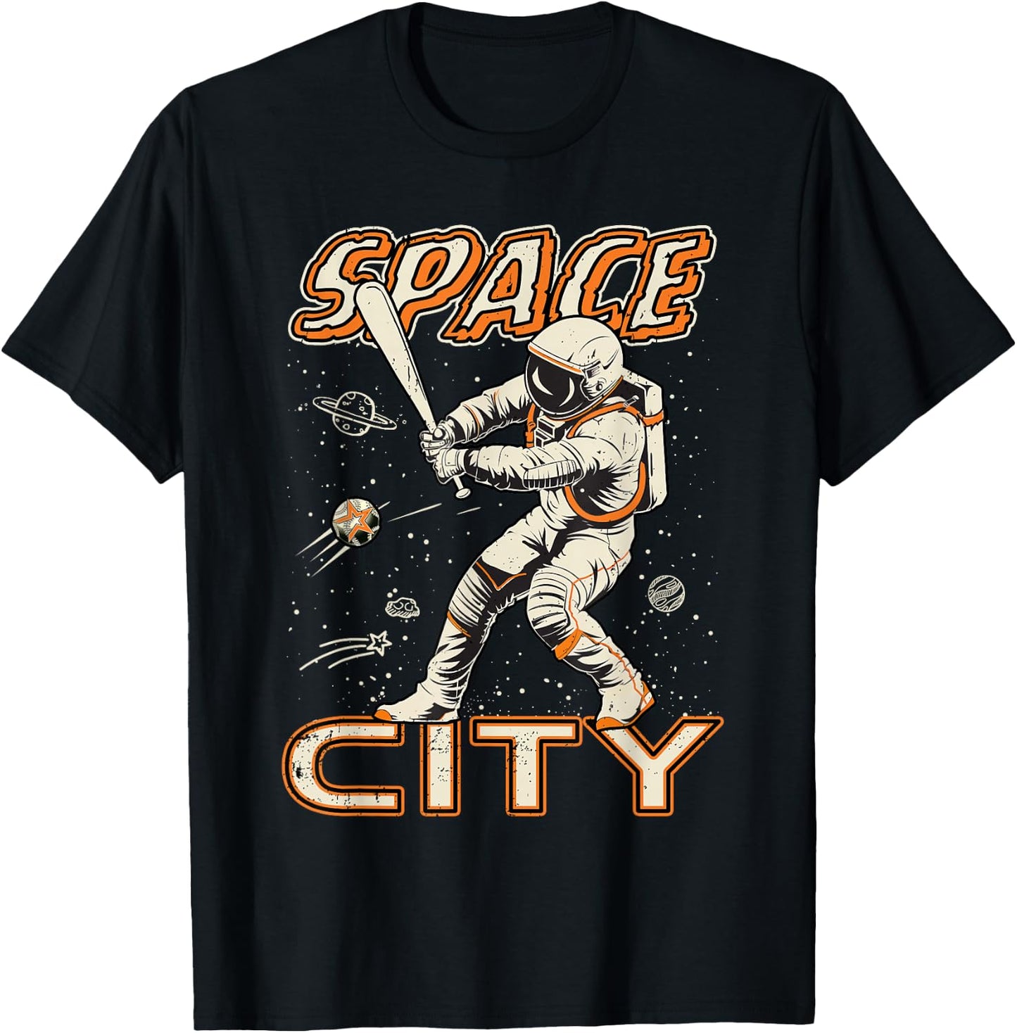 Graphic Houston Last Name Pride Vintage Costume Space City T-Shirt - T-Shirt | Black