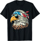 Bald Eagle 4th of July USA American Flag Patriotic Men Women T-Shirt - T-Shirt | Black