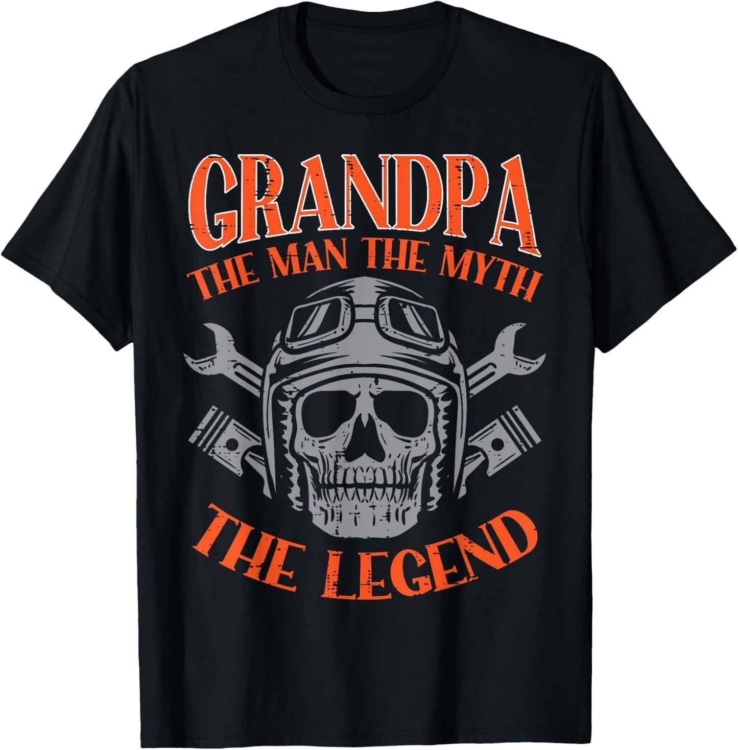 Biker Grandpa The Man Myth Legend Motorcycle Motorbike Men T-Shirt - T-Shirt | Black
