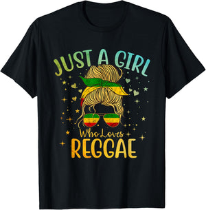 Just A Girl Who Loves Reggae Music Rastafari Rasta Women Kid T-Shirt - T-Shirt | Black