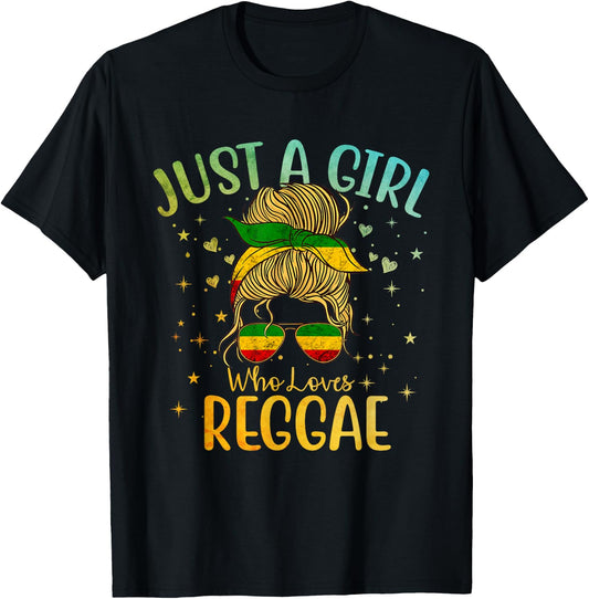 Just A Girl Who Loves Reggae Music Rastafari Rasta Women Kid T-Shirt - T-Shirt | Black