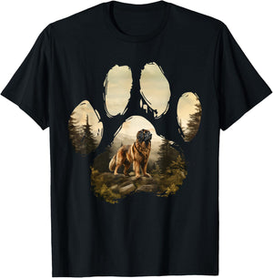 Leonberger Mountain Paw Design Dog Mom Dad Men Women Girls Kids T-Shirt - T-Shirt | Black