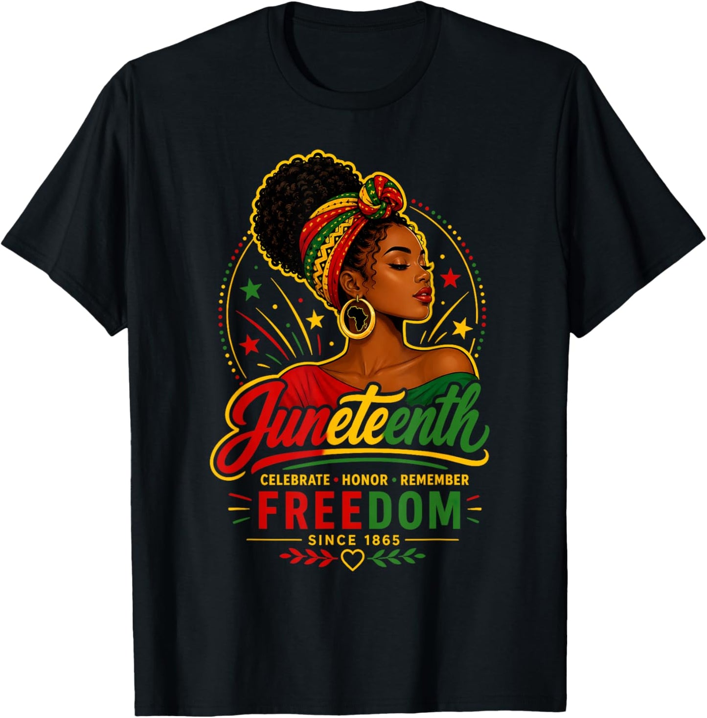 Juneteenth Black African American Women Freedom Since 1865 T-Shirt - T-Shirt | Black