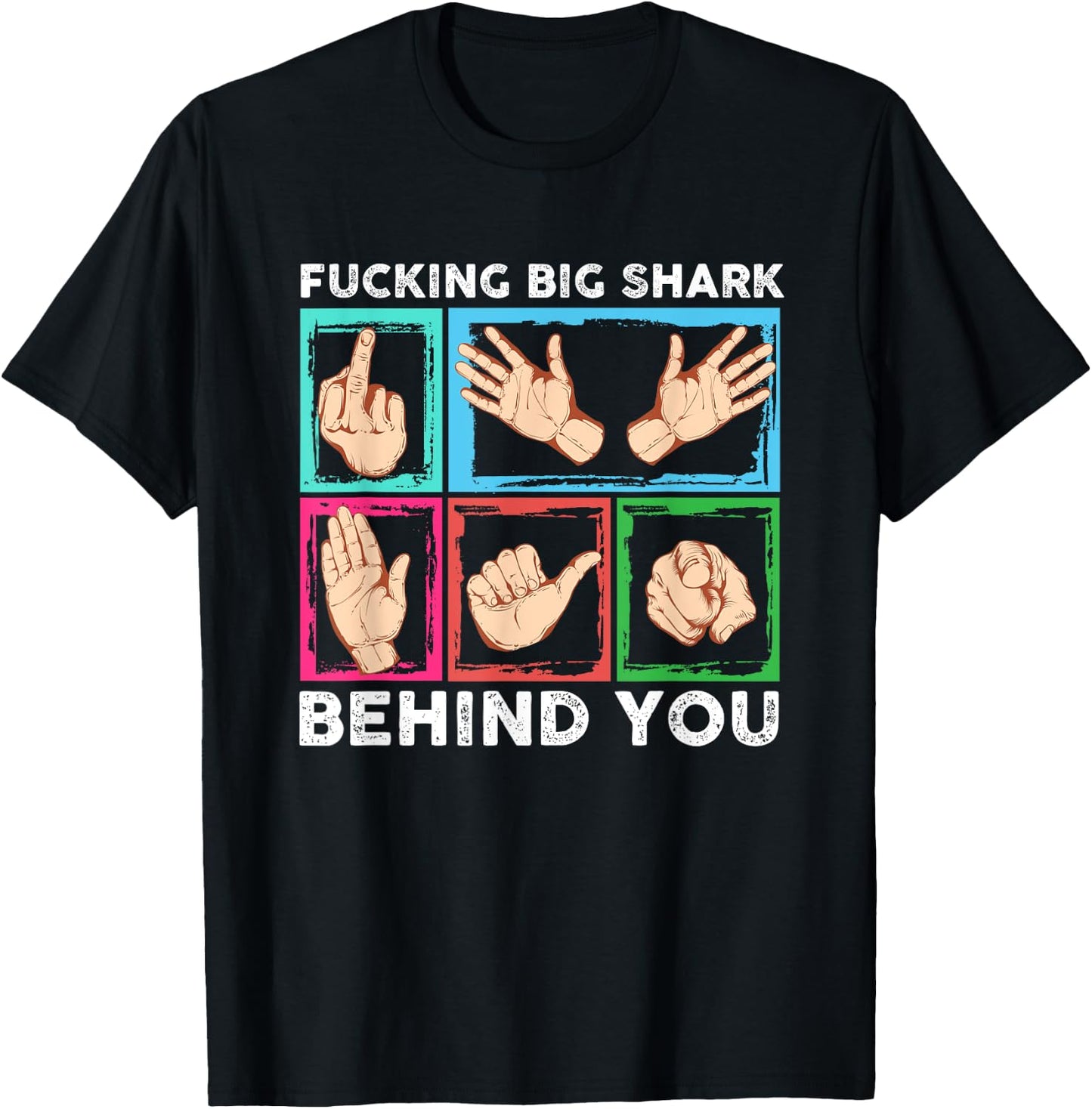Big Shark behind you Diving Ocean Sea Apnea Dive Diver Shirt T-Shirt - T-Shirt | Black