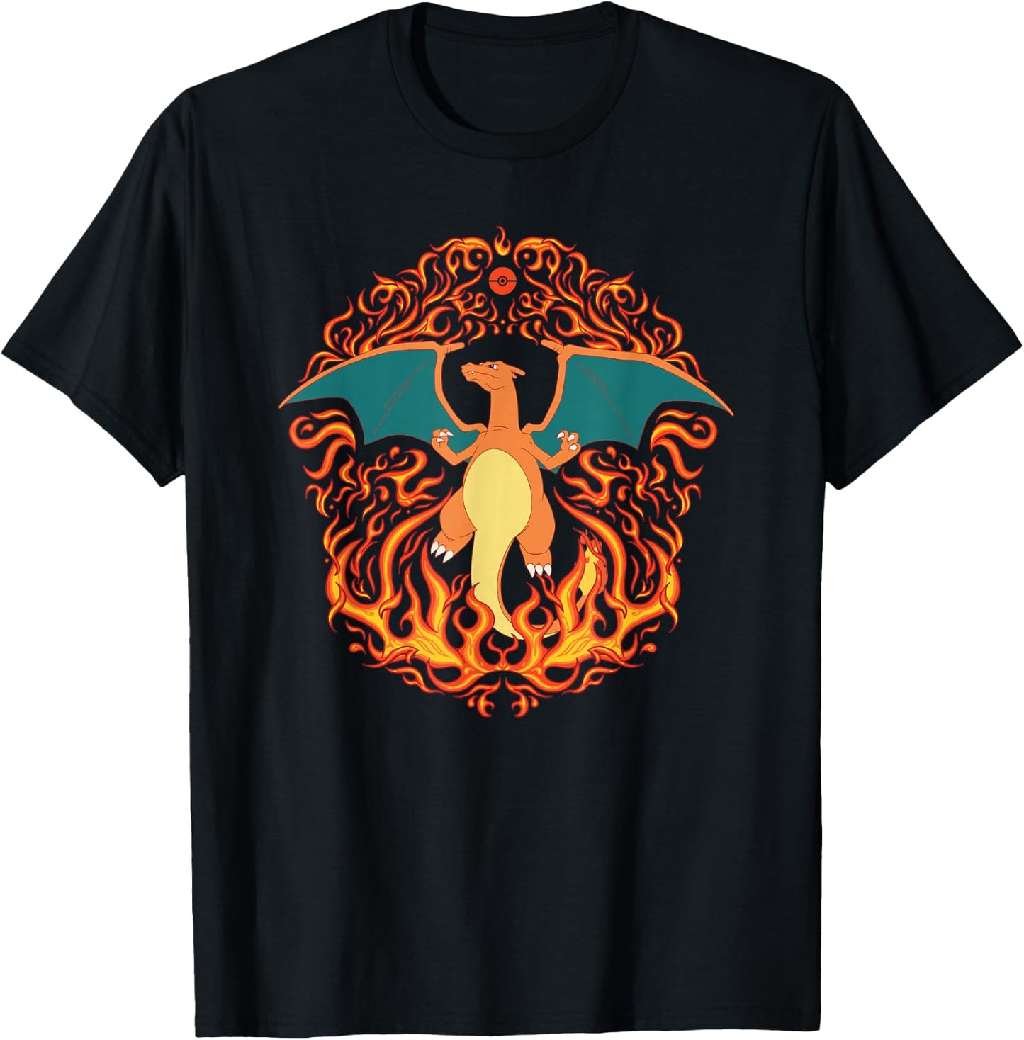 Pokémon - Charizard Fire Type Flames Generation 1 T-Shirt - T-Shirt | Black