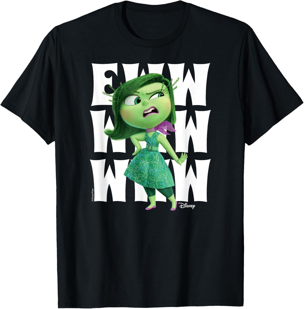 Inside Out - Disgust Character Ewww T-Shirt - T-Shirt | Black