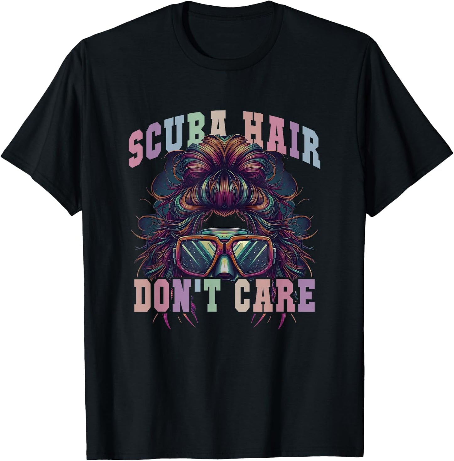 Cute SCUBA HAIR DON'T CARE Dive Squad Buddies Instructor Mom T-Shirt - T-Shirt | Black