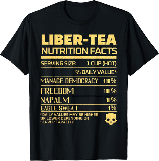 Vintage Funny Liber Tea Retro Lover Drink Nutrition Facts T-Shirt - T-Shirt | Black