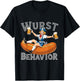 Wurst Behavior: Oktoberfest Bavarian Woman And Bratwurst T-Shirt - T-Shirt | Black