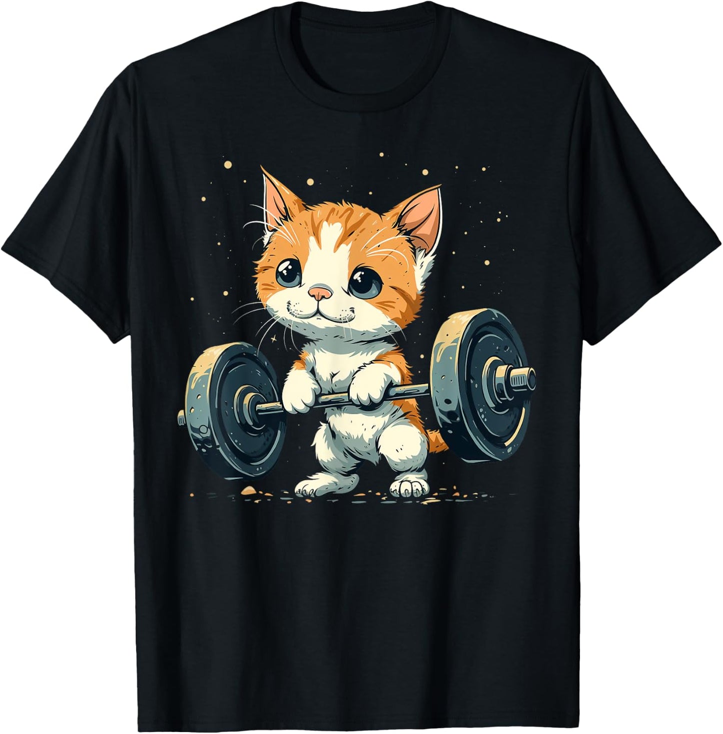 Weightlifter Cat on Weightlifting Men Women Kids T-Shirt - T-Shirt | Black