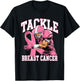 Tackle Breast Cancer Pink Ribbon American Fantasy Football T-Shirt - T-Shirt | Black