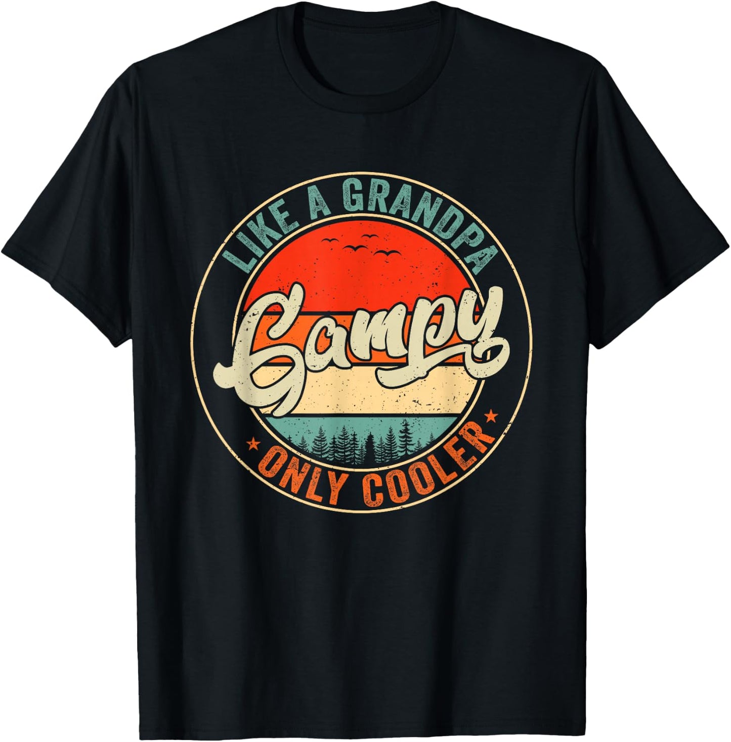 Gampy Like A Grandpa Only Cooler Retro Father's Day Men T-Shirt - T-Shirt | Black
