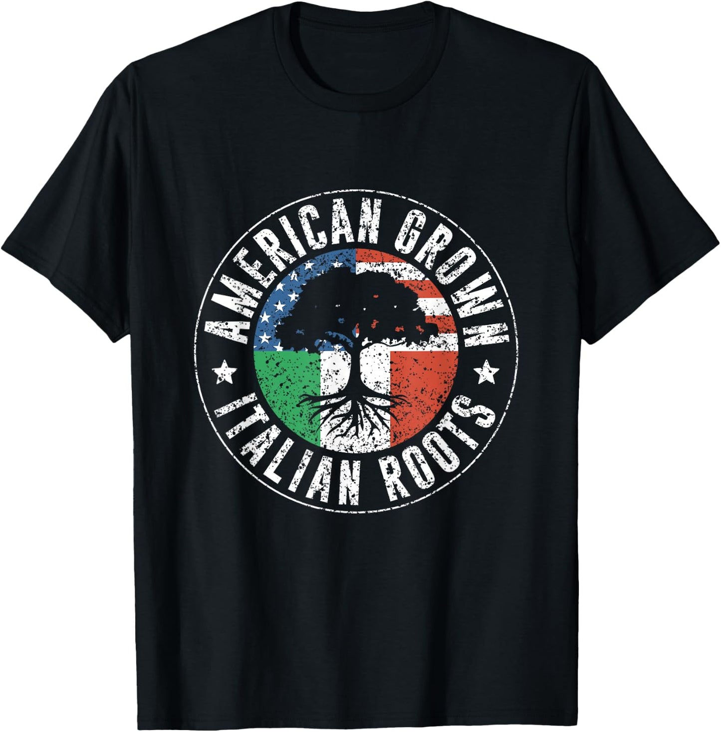 American Grown Italian Roots Usa Italy Italian American Us T-Shirt - T-Shirt | Black
