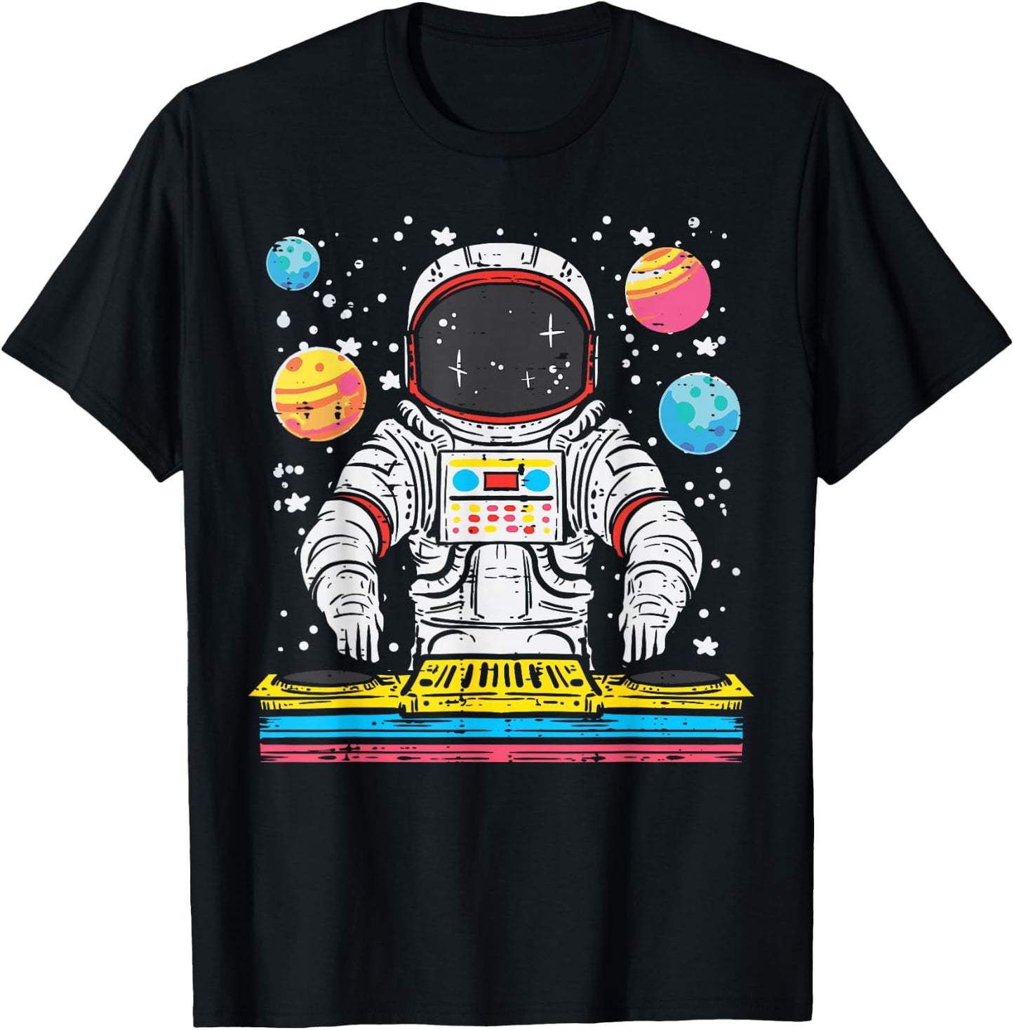 Astronaut Dj Cool Space Music Vinyl Mixer Men Women Kids T-Shirt - T-Shirt | Black