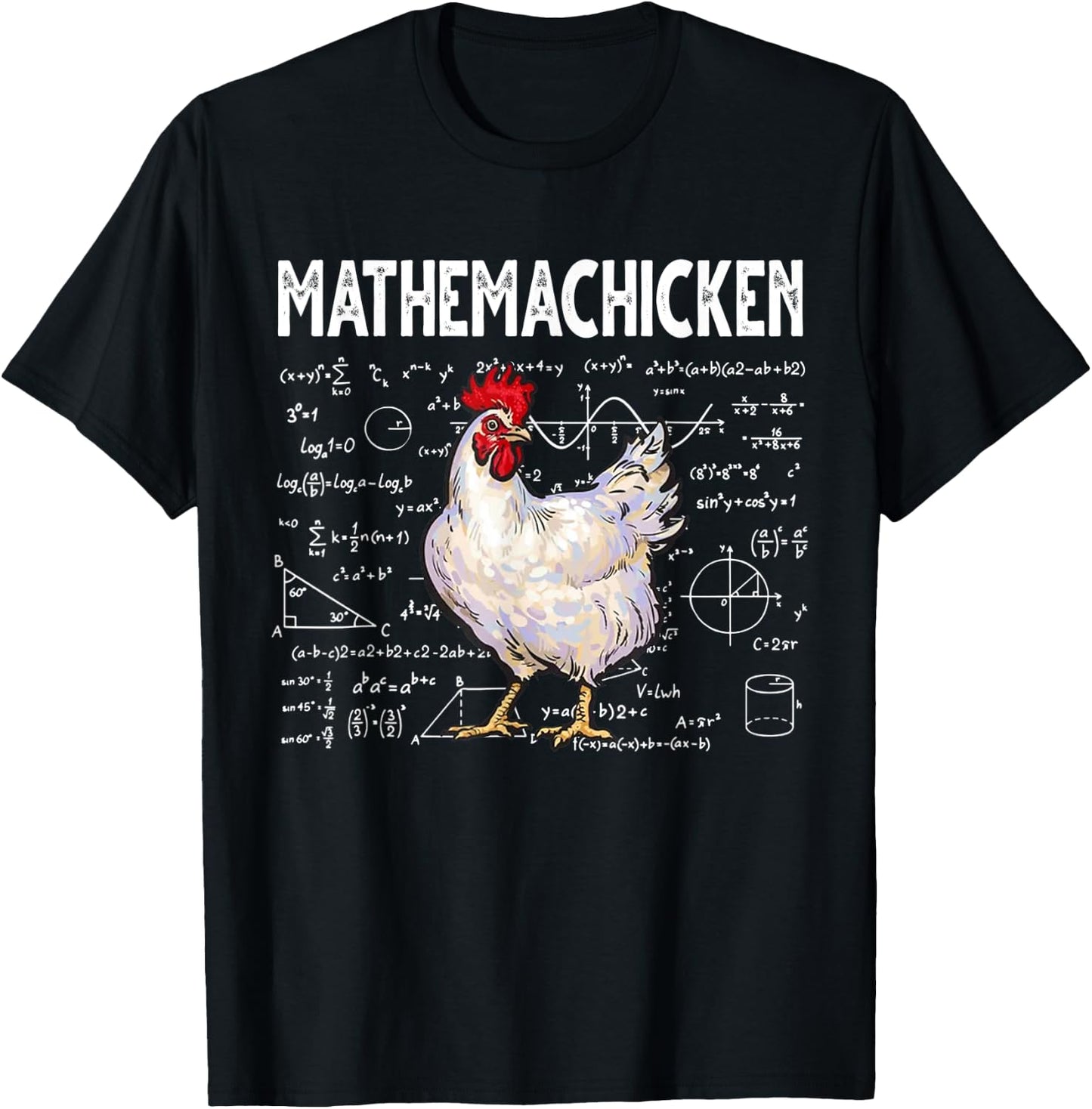 Mathemachicken Funny Chicken Lover Math Lover T-Shirt - T-Shirt | Black